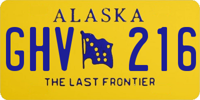 AK license plate GHV216