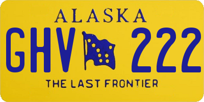 AK license plate GHV222