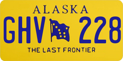 AK license plate GHV228