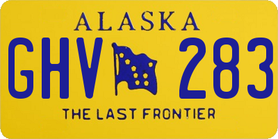 AK license plate GHV283