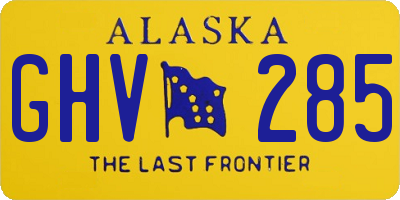 AK license plate GHV285
