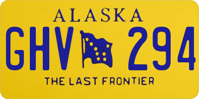 AK license plate GHV294