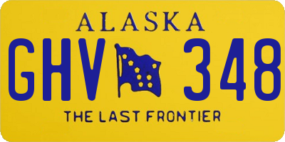 AK license plate GHV348