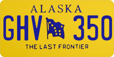 AK license plate GHV350