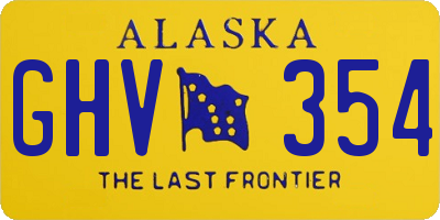 AK license plate GHV354