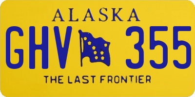 AK license plate GHV355