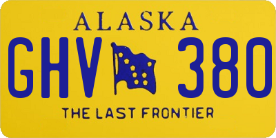 AK license plate GHV380