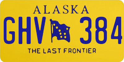 AK license plate GHV384