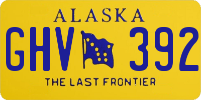AK license plate GHV392