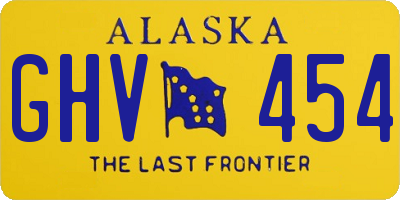 AK license plate GHV454