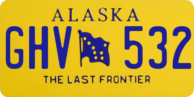 AK license plate GHV532