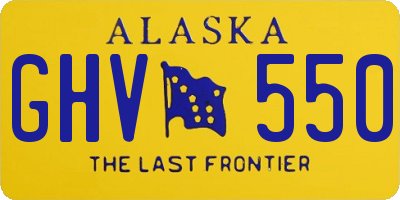 AK license plate GHV550