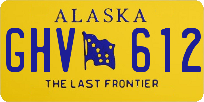 AK license plate GHV612