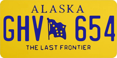 AK license plate GHV654