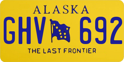 AK license plate GHV692