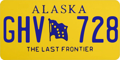 AK license plate GHV728