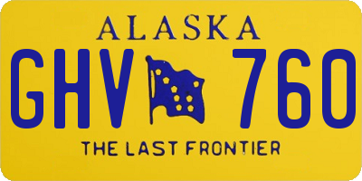 AK license plate GHV760