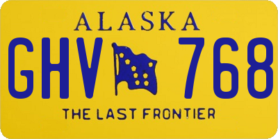 AK license plate GHV768