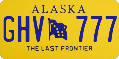 AK license plate GHV777