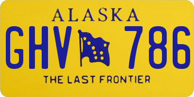 AK license plate GHV786