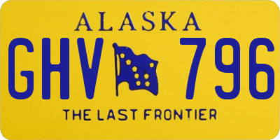 AK license plate GHV796