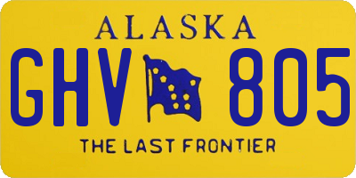 AK license plate GHV805