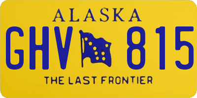 AK license plate GHV815