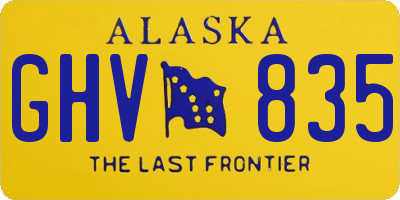AK license plate GHV835