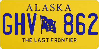 AK license plate GHV862