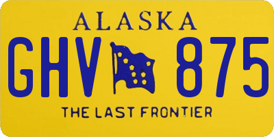 AK license plate GHV875