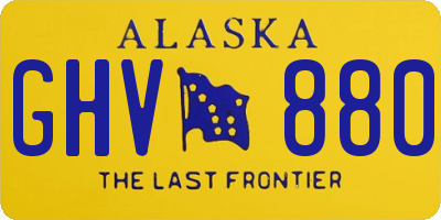 AK license plate GHV880