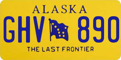 AK license plate GHV890