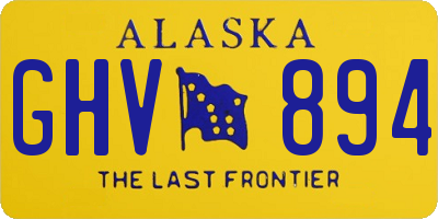 AK license plate GHV894
