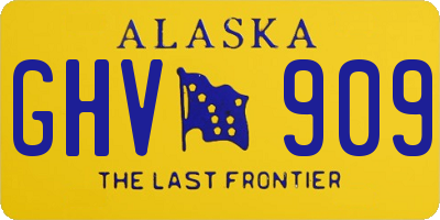 AK license plate GHV909