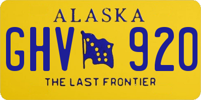 AK license plate GHV920