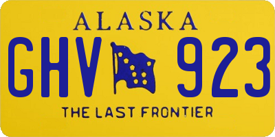 AK license plate GHV923