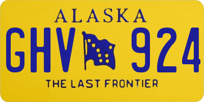 AK license plate GHV924