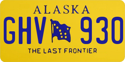 AK license plate GHV930
