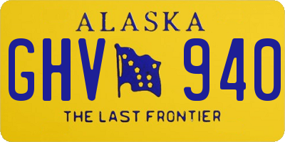 AK license plate GHV940