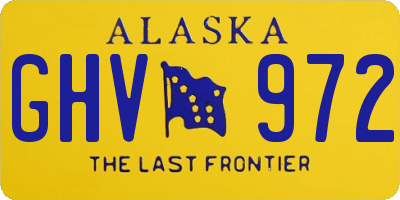 AK license plate GHV972