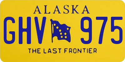 AK license plate GHV975