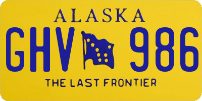 AK license plate GHV986