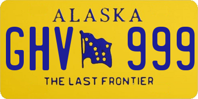 AK license plate GHV999