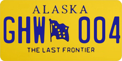 AK license plate GHW004