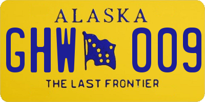 AK license plate GHW009