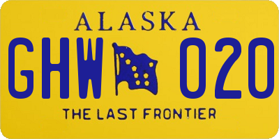 AK license plate GHW020