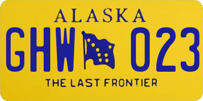 AK license plate GHW023