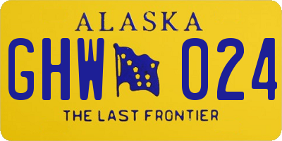 AK license plate GHW024