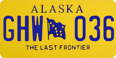 AK license plate GHW036
