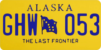 AK license plate GHW053